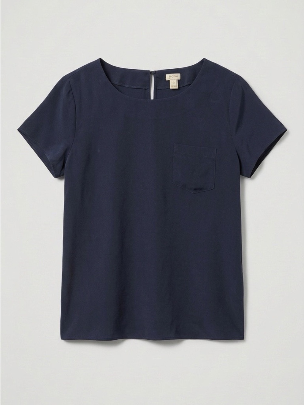 J. Crew Navy Short Sleeve Pocket Blouse